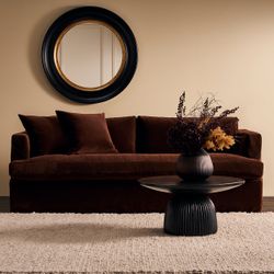 Birkshire 3 Seater Slip Cover Sofa - Dark Chocolate Velvet