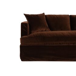 Birkshire 3 Seater Slip Cover Sofa - Dark Chocolate Velvet