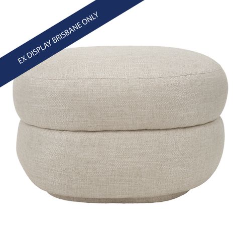 Aurora Foot Stool - Natural Linen - QLD OUTLET