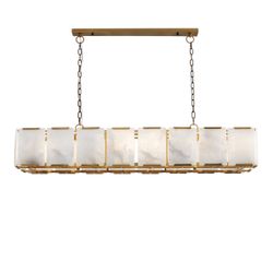 Florence Alabaster Pendant - Linear Antique Brass