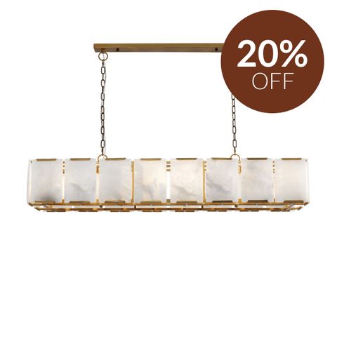 Florence Alabaster Pendant - Linear Antique Brass