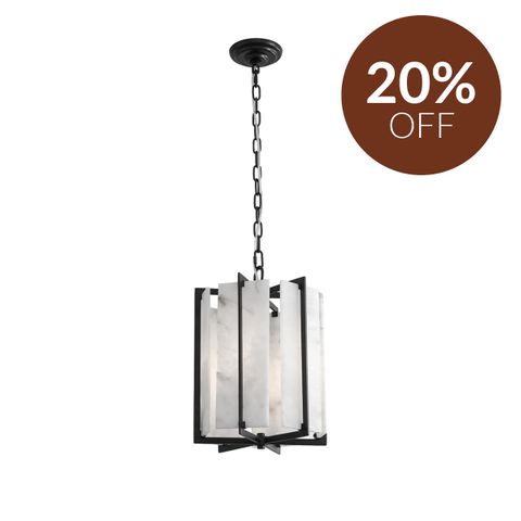Palermo Alabaster Pendant - Black