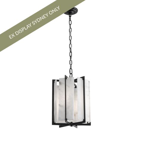 Palermo Alabaster Pendant - Black - OUTLET NSW