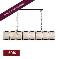 Florence Alabaster Pendant - Linear Black - OUTLET NSW & VIC