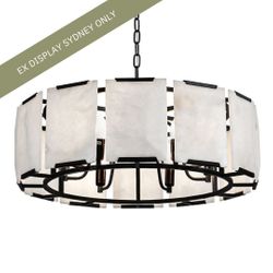 Florence Alabaster Pendant - Round Black