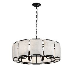 Florence Alabaster Pendant - Round Black