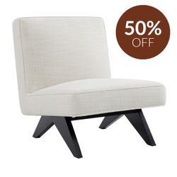 Martyn Slipper Chair - Off White Linen