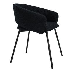 Delta Dining Chair - Black Onyx Boucle - OUTLET NSW