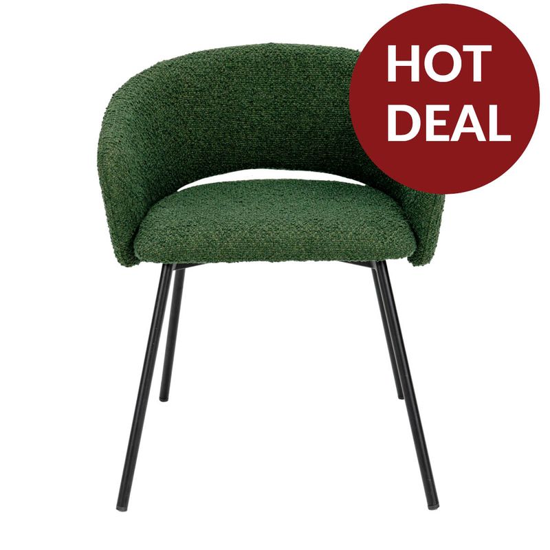 Delta Dining Chair - Green Boucle