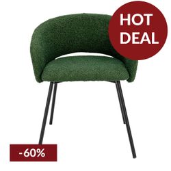 Delta Dining Chair - Green Boucle