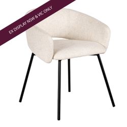 Delta Dining Chair - Natural Tweed - OUTLET NSW