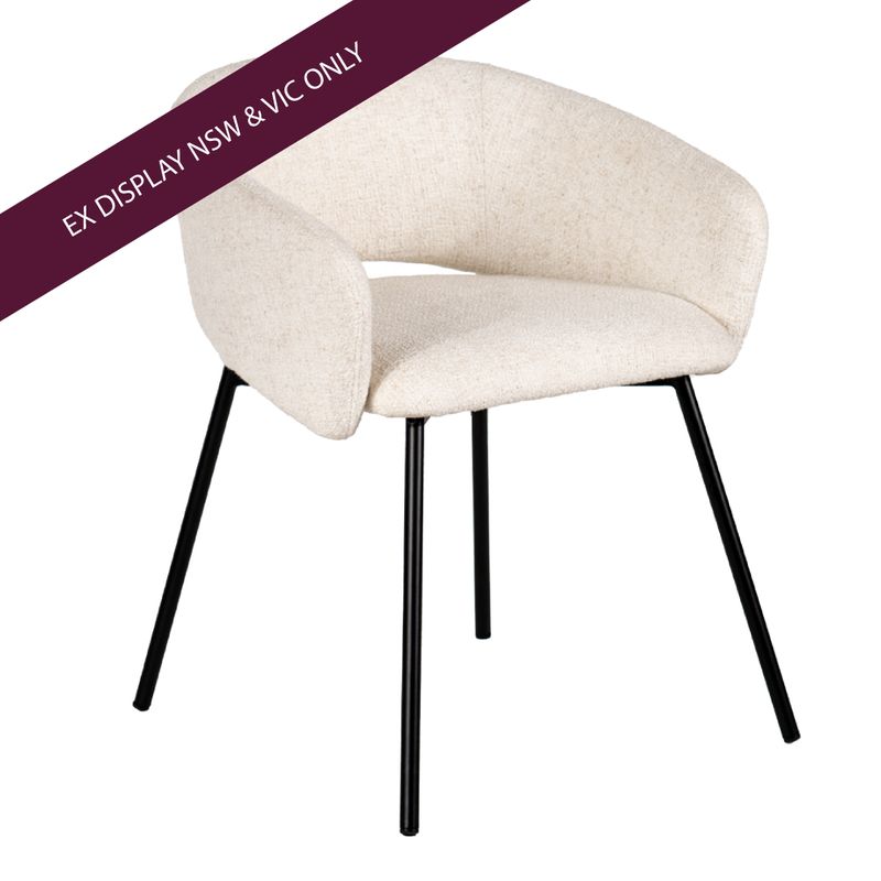 Delta Dining Chair - Natural Tweed - OUTLET NSW