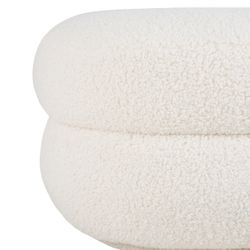 Aurora Foot Stool - Off White Shearling