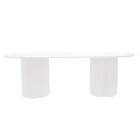 Arlo Oval Dining Table - 2.4m White