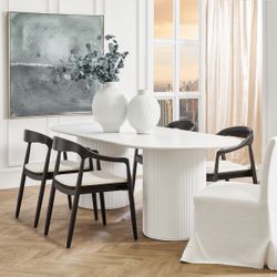 Arlo Oval Dining Table - 2.4m White