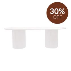 Arlo Oval Dining Table - 2.4m White