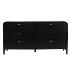 Chisholm Oak 6 Drawer Chest - Black