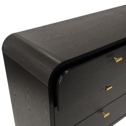 Chisholm Oak 6 Drawer Chest - Black