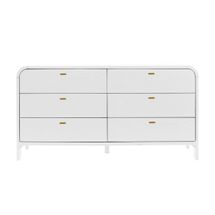 Chisholm Oak 6 Drawer Chest - White