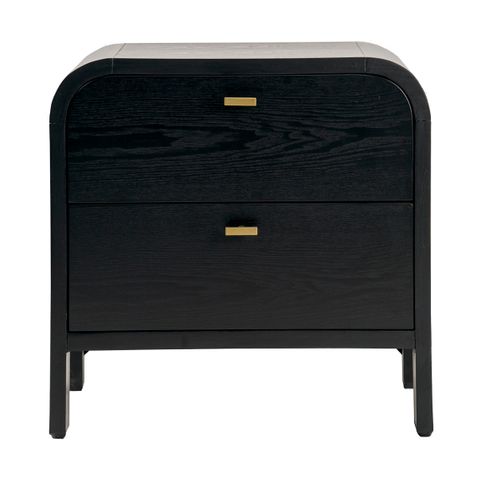 Chisholm Oak Bedside Table - Black