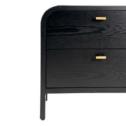 Chisholm Oak Bedside Table - Black