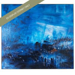 Emerging Blues Oil On Canvas Painting - Extra Large - OUTLET NSW