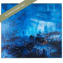 Emerging Blues Oil On Canvas Painting - Extra Large - OUTLET NSW