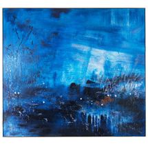 Emerging Blues Oil On Canvas Painting - Extra Large
