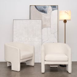 Kylie Arm Chair - White Boucle