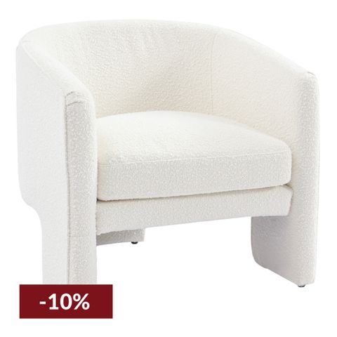 Kylie Arm Chair - White Boucle