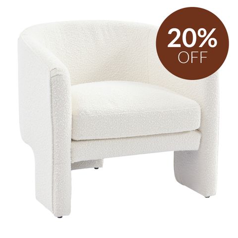 Kylie Arm Chair - White Boucle
