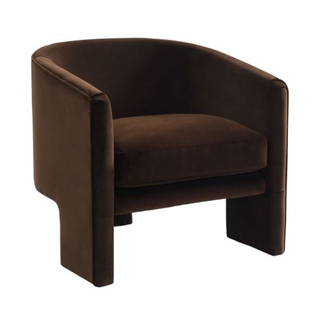 Kylie Arm Chair - Dark Chocolate Velvet
