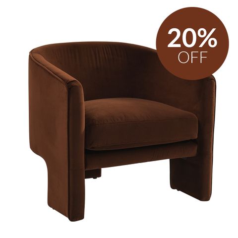Kylie Arm Chair - Dark Chocolate Velvet