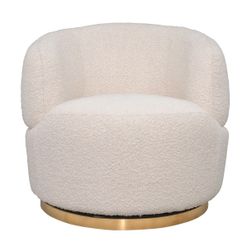 Tubby Swivel Arm Chair - Ivory Boucle