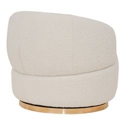 Tubby Swivel Arm Chair - Ivory Boucle