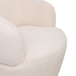 Tubby Swivel Arm Chair - Ivory Boucle