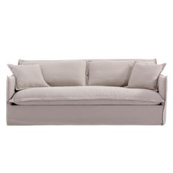 Cove 3 Seater Slip Cover Sofa - Taupe Linen