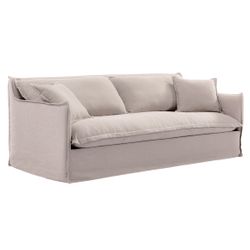 Cove 3 Seater Slip Cover Sofa - Taupe Linen