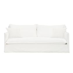 Cove 3 Seater Slip Cover Sofa - White Linen