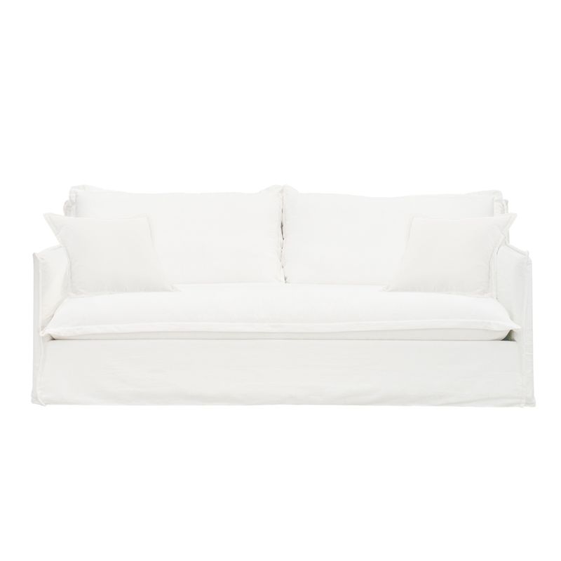 Cove 3 Seater Slip Cover Sofa - White Linen