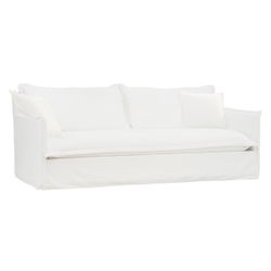 Cove 3 Seater Slip Cover Sofa - White Linen