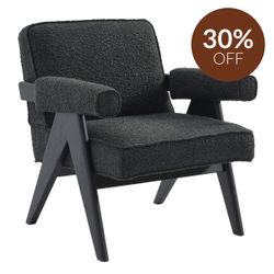 Ambrose Arm Chair - Black Onyx Boucle