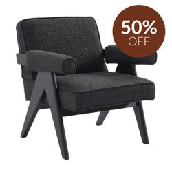 Ambrose Arm Chair - Black Onyx Boucle