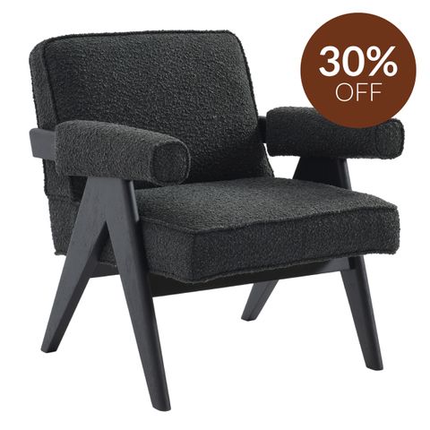 Ambrose Arm Chair - Black Onyx Boucle