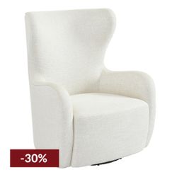 Aaron Swivel Arm Chair - Natural Linen