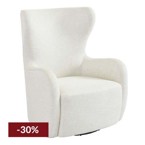 Aaron Swivel Arm Chair - Natural Linen