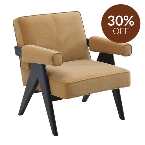 Ambrose Arm Chair - Ochre Velvet