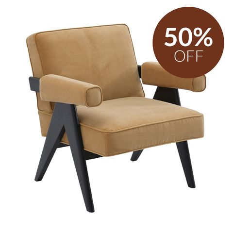 Ambrose Arm Chair - Ochre Velvet