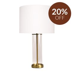 East Side Table Lamp - Brass w White Shade