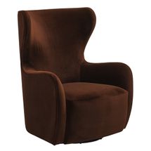 Aaron Swivel Arm Chair - Dark Chocolate Velvet